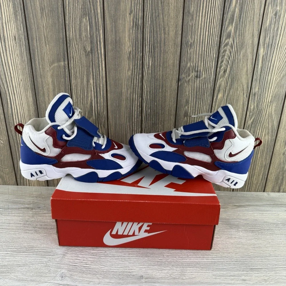 Nike Air Speed Turf Max 96 Shoes Boys 5.5Y White Blue Red Sneakers DZ4449-100